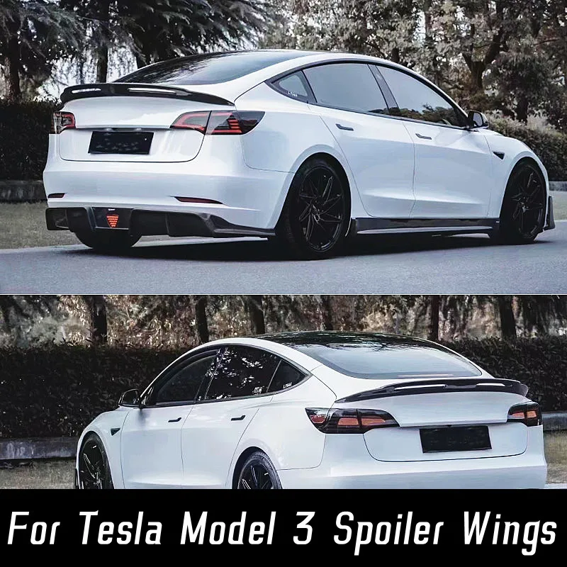 

УГЛЕРОДНЫЙ фибра для Tesla Model 3 2017 18 19 20 21 22 23, комплект для тюнинга крышек БАГАЖНИКА АВТОМОБИЛЯ, губ, кузова, спойлера, крыльев, внешних аксессуаров