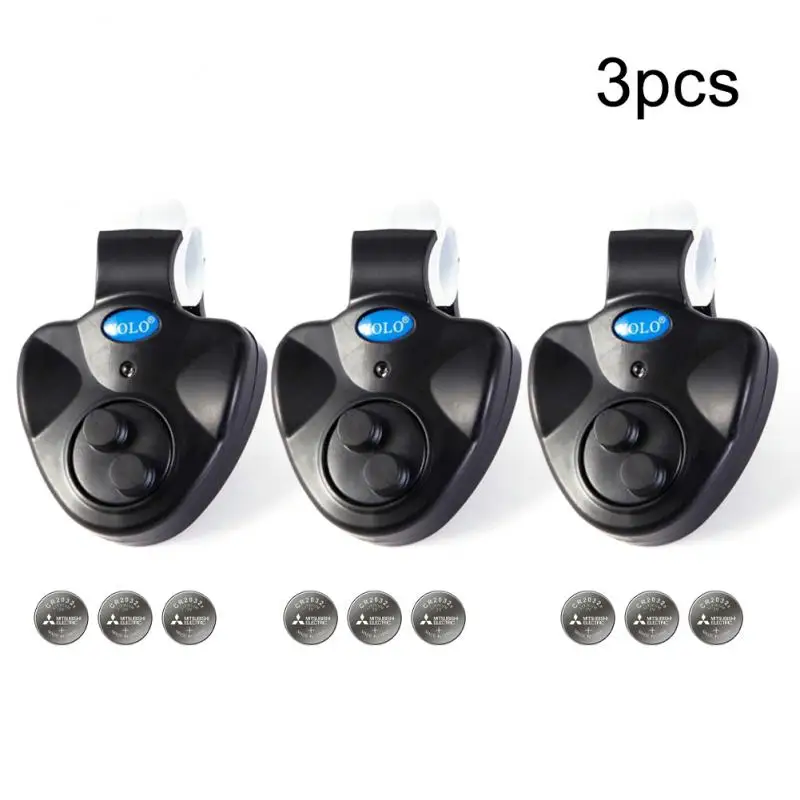Cicalino Elettronico Di Allarme Del Morso Di Pesce Di Pesca 3Pcs Sulla Canna Da Pesca Con Indicatore Notturno Di Giorno Della Sirena Forte Con Gli Str