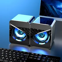 

RYWER Speaker USB Mini Computer Wired Speaker 3D4D Stereo Sound Surround Loudspeaker LED Lights For PC Laptop Smartphones MP3MP4