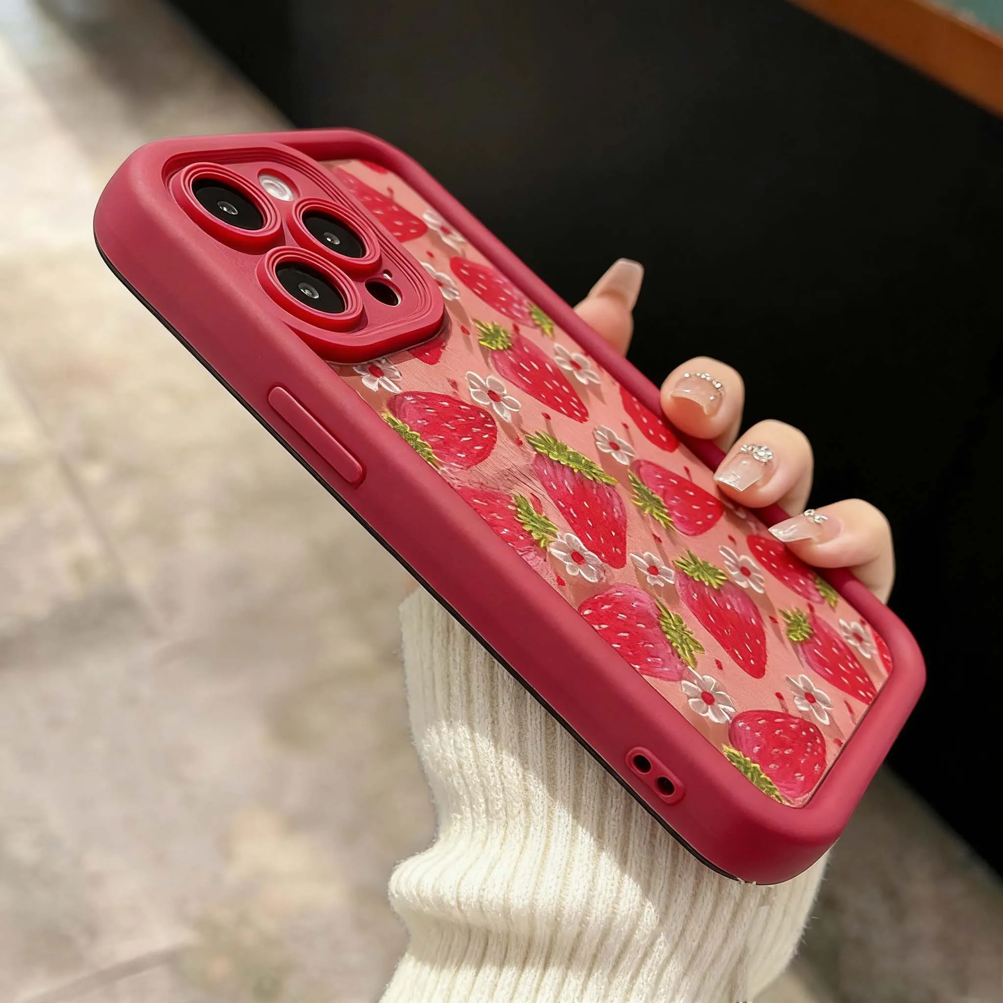 Strawberry Silicone TPU Phone Case
