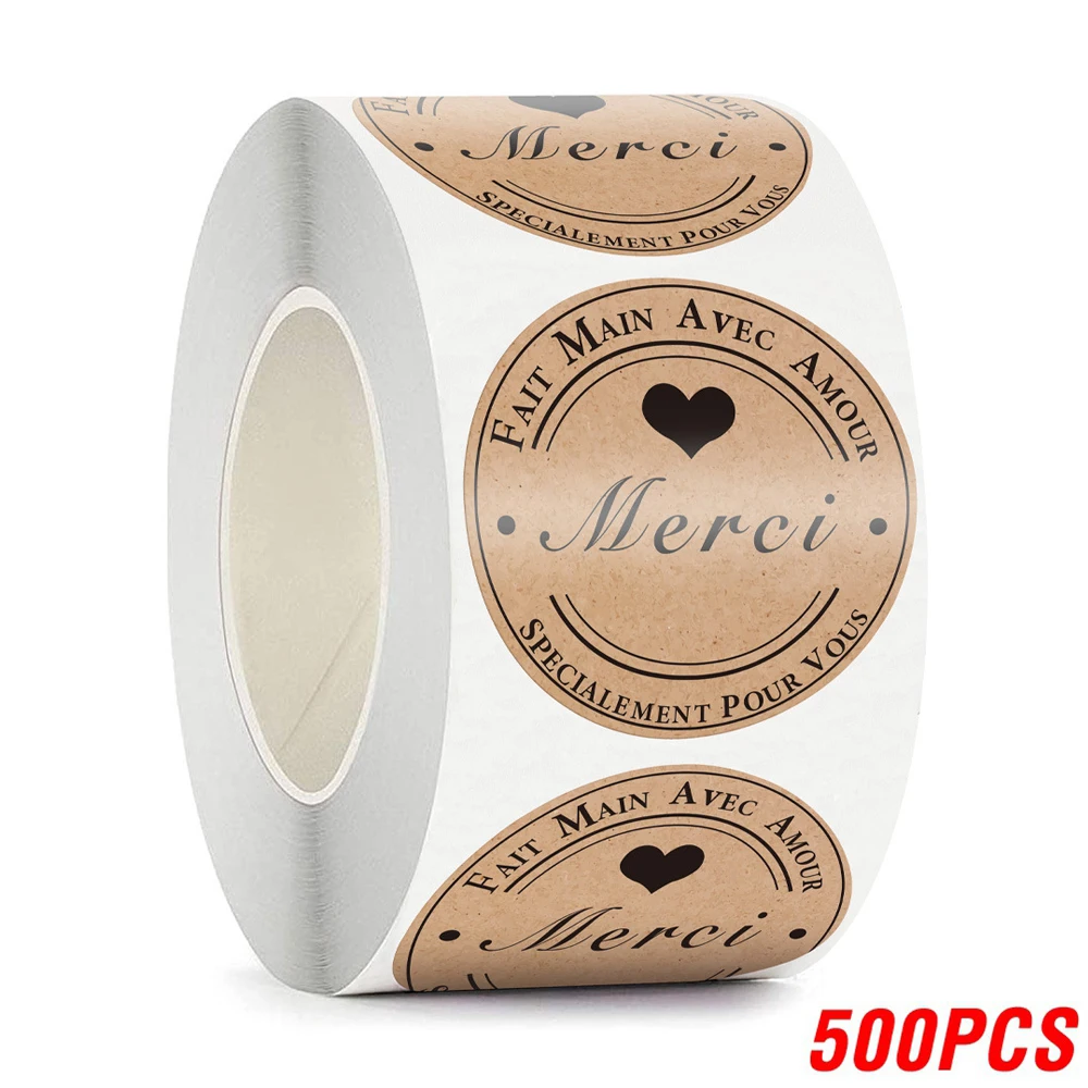 Merci Étiquette Autocollant Rond Floral Stickers Diy Wrapping