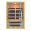 Infrared Sauna, 2 Person Indoor Sauna Room Low EMF Far Infrared Home Sauna Hemlock Wooden Sauna with LCD Control Panel Tempered 1
