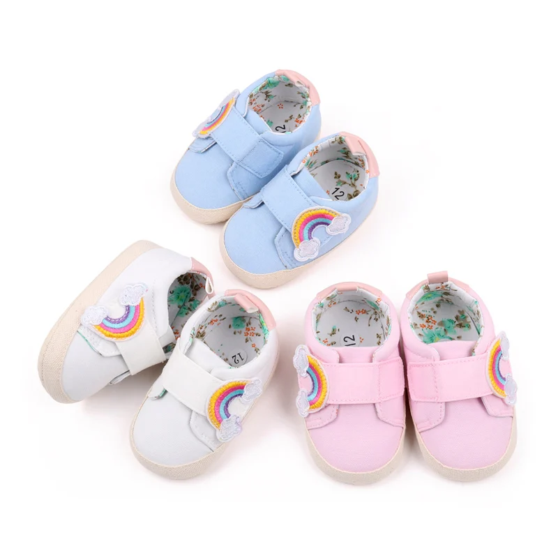 Baby Sneaker Soft Infant Walking Shoes Cute Rainbow Spring and Autumn Style Anti-slip Sole and Cotton for 0-9-18 Months BYQ3181 2