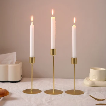 1pc Luxury Nordic Iron Candlestick Candle Holders Table Decoration Candle Cup Candle Stand Romantic Candle Holders Home Decor