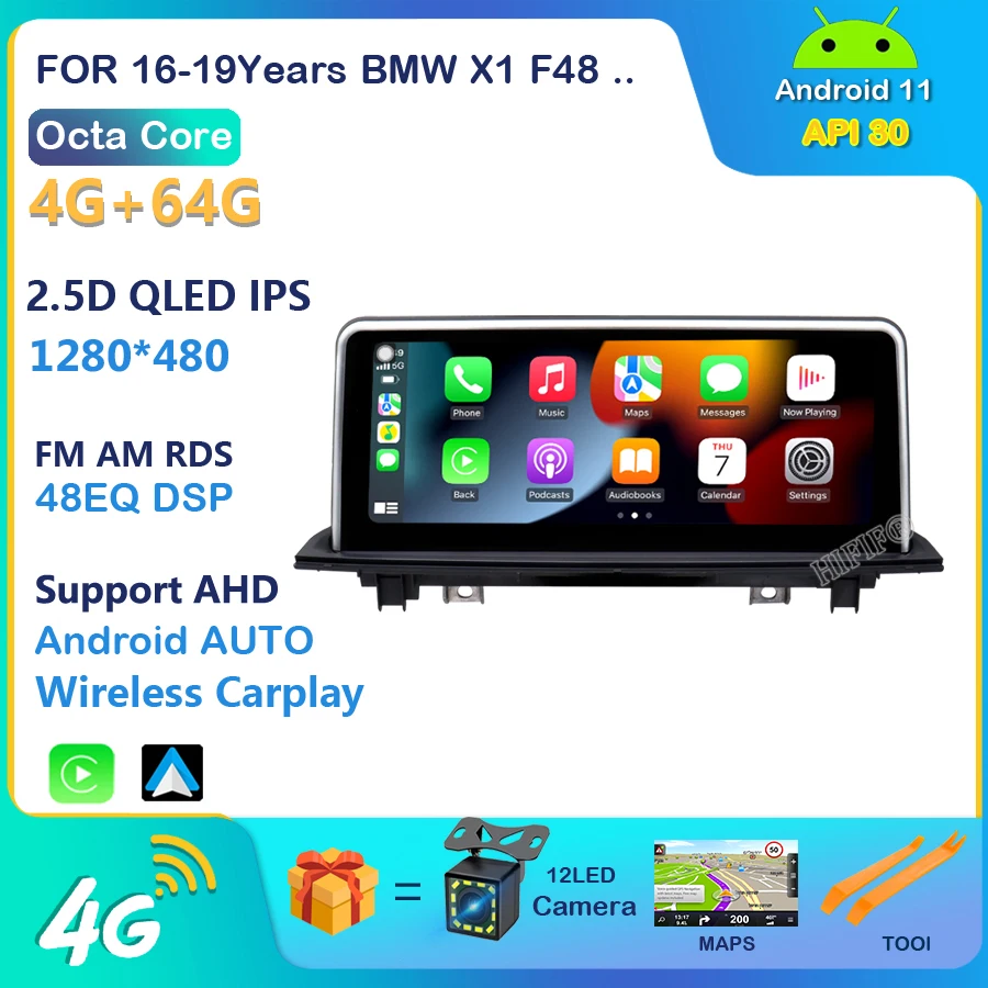 

Factory Price 10.25"HD 8 Core Android11 Auto Radio Apple Carplay For 16-19Years BMW X1 F48 Car Player Multimedia GPS Navigation