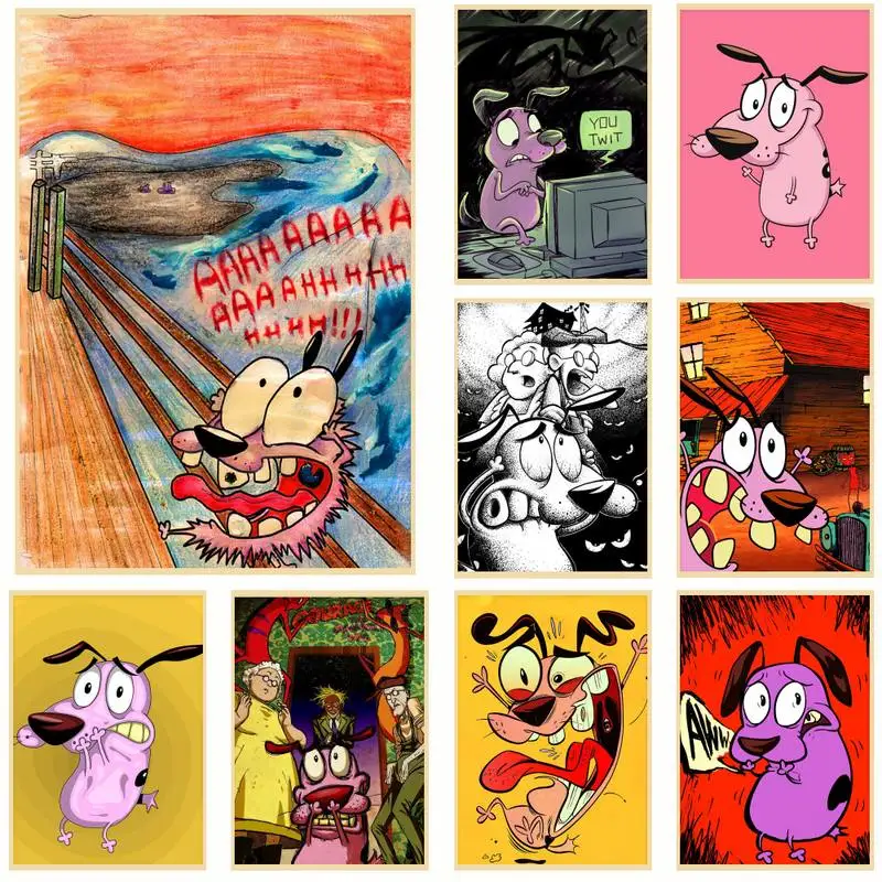 Courage Cowardly Dog Characters Real Life | Courage Cowardly Dog Come -  Painting & Calligraphy - Aliexpress