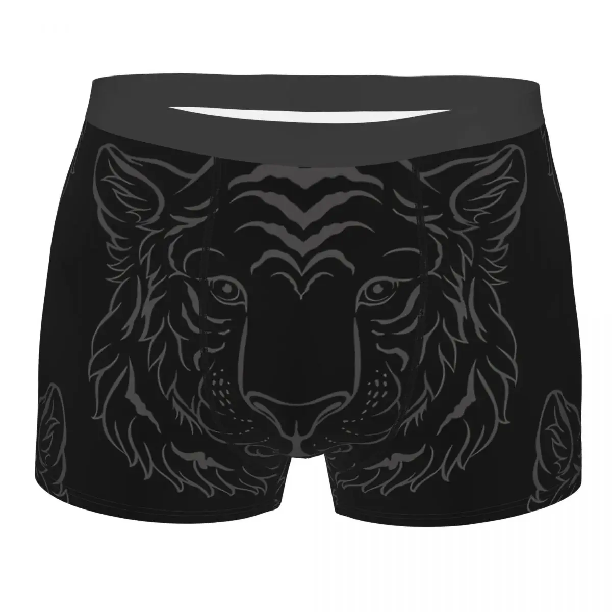 

Dark Men Boxer Briefs Tiger Animal Lover Highly Breathable Underpants Top Quality Print Shorts Gift Idea