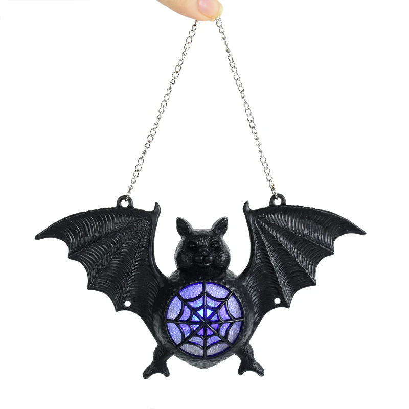 

Halloween Bat Hanging Light Plastic Black Bat Lantern Pendant Halloween DIY Wall Decal Halloween Party Decor Horror Bats Props