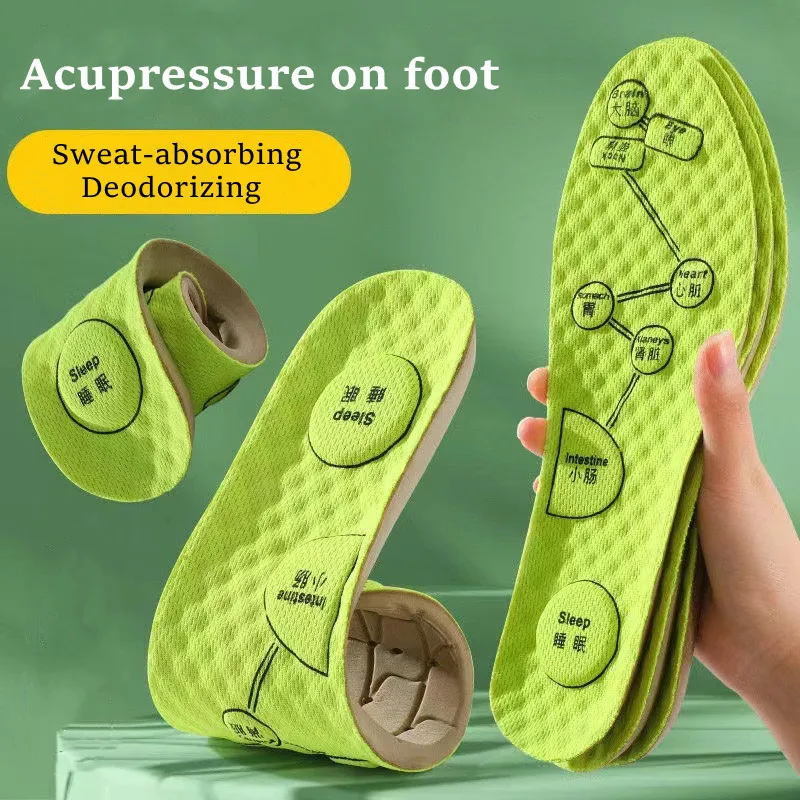 Acupressure on Foot Insoles For Shoes Breathable Deodorant Sport Insoles for Medical Man Women