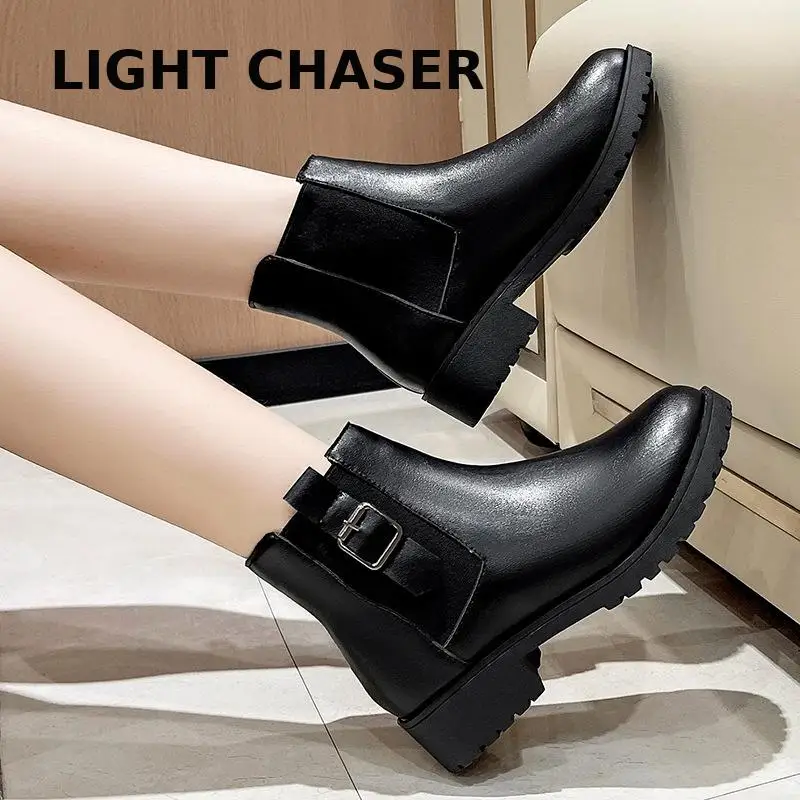 Women's Winter Shoes Handmade Set Of Feet Women Boots 2022 Vintage Flat Ankle Boots Ladies Autumn Bullock Casual Platform Boots