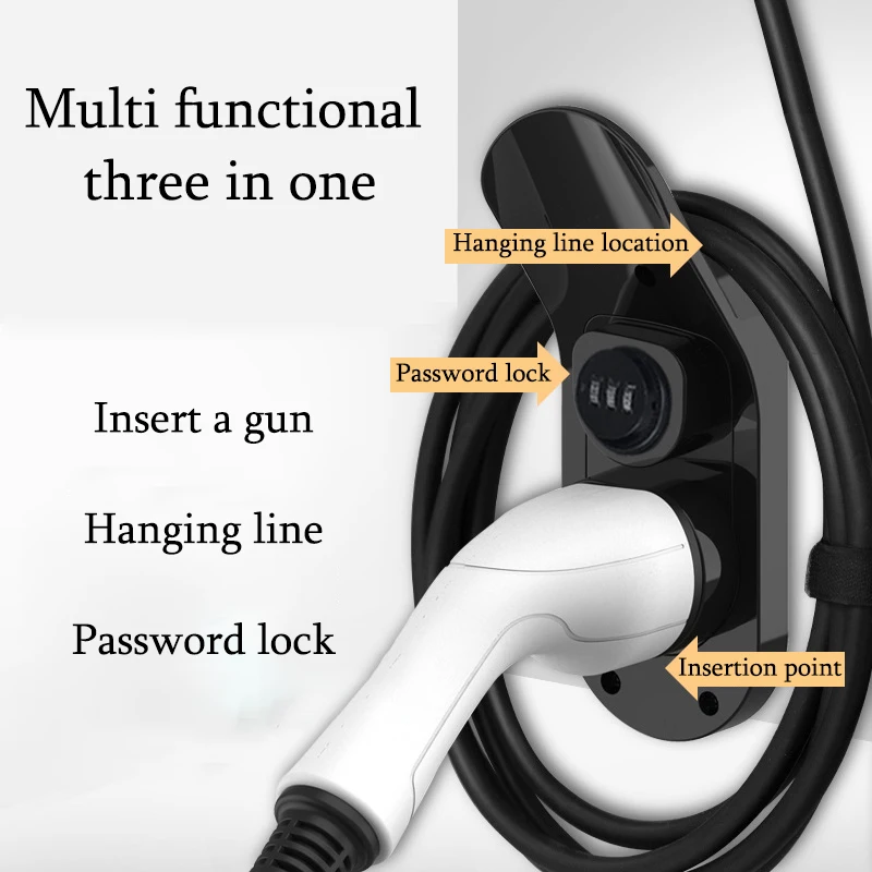 Type 2 Connector EU Plug Electric Car Charging Gun Head Socket Wall Mount Bracket Universal EV Charger Cable Holder ev charger
