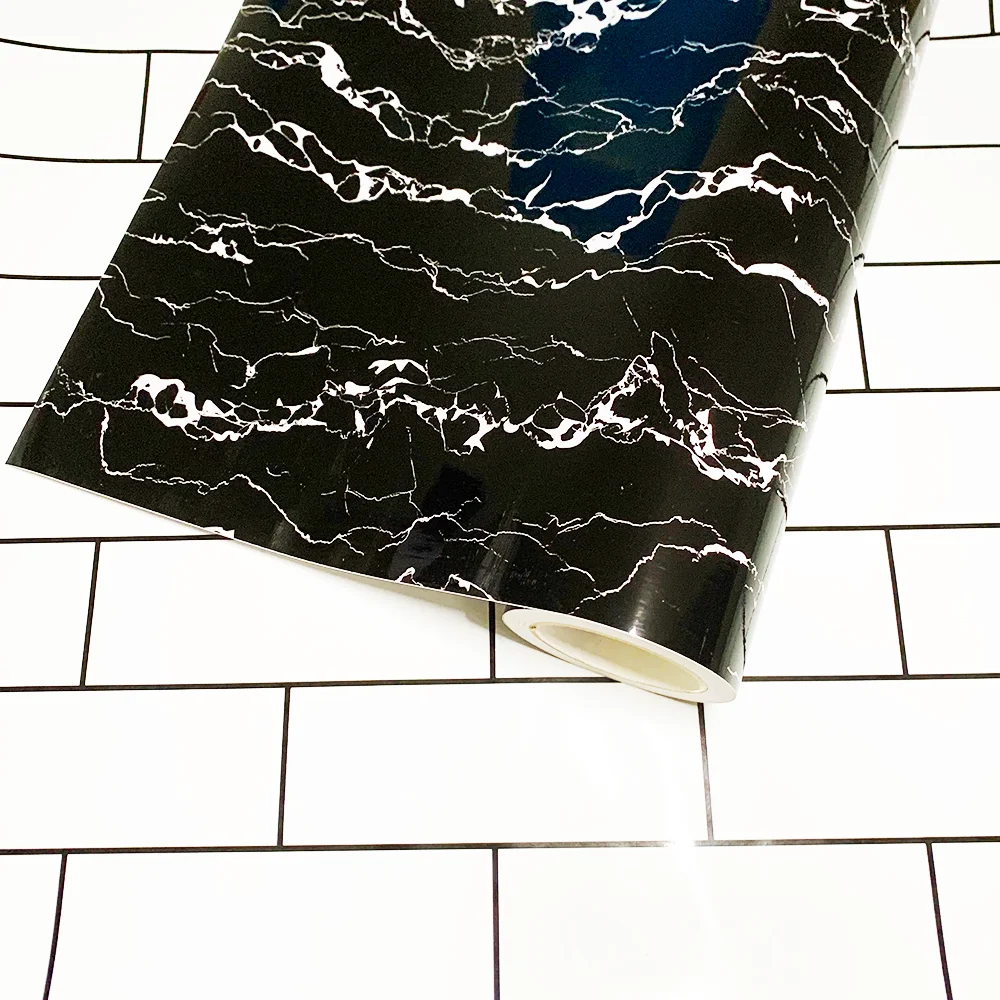 Thick Marble Waterproof Bathroom Countertop Vinyl Wallpaper Self Adhesive Oil Proof Removable Contact Paper for Kitchen Cabinets contact us