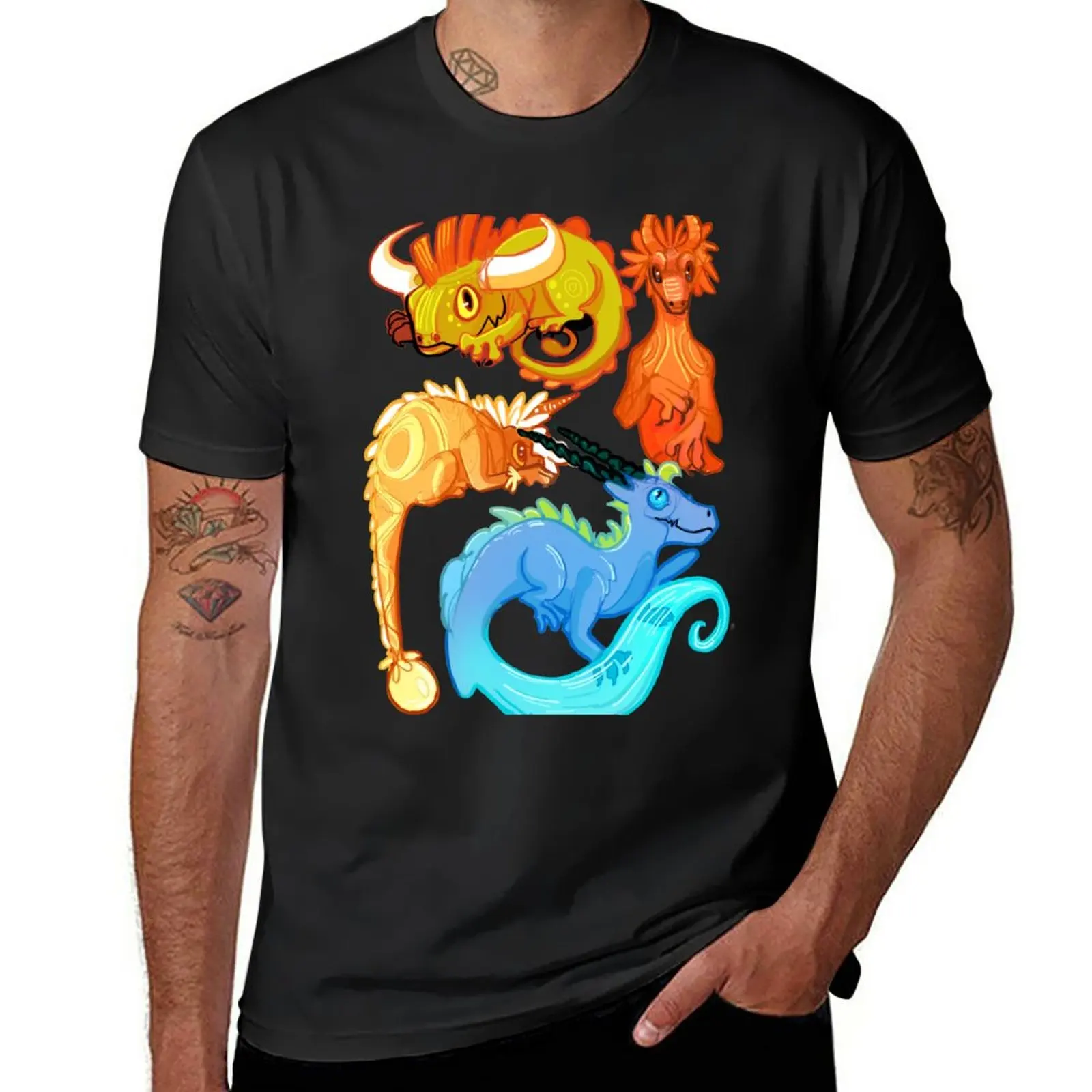 

New Cute Dragon Species T-Shirt summer top anime clothes mens t shirt graphic