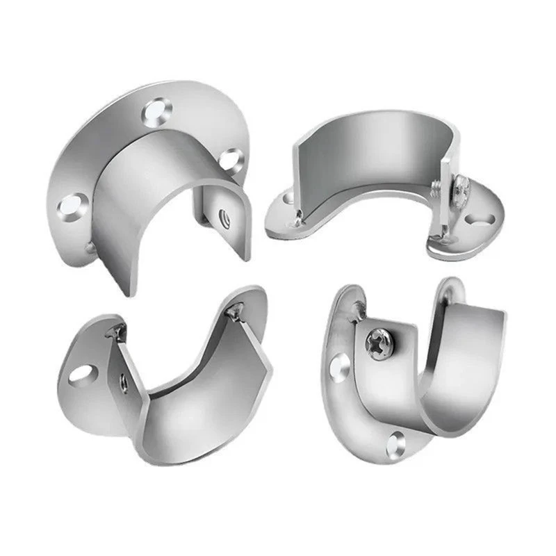 Description Picture 6 of item304 Stainless Steel Flange Seat Wardrobe Hanger Rod Fixing Hardware Accessories Curtain Rod Tube Hook Fixed Support Bracket Seat