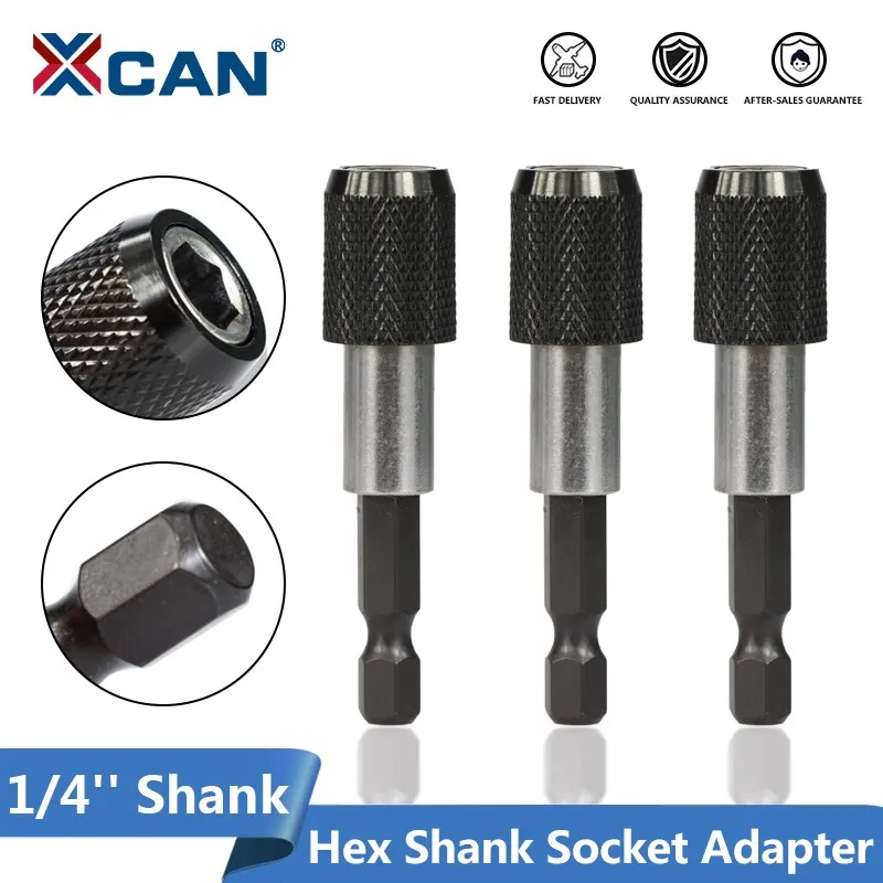XCAN Quick Release Electric Drill Magnetic Screwdriver Bit Holder 60mm 1/4 Hex Shank Power Tools Accessories xcan drill bit