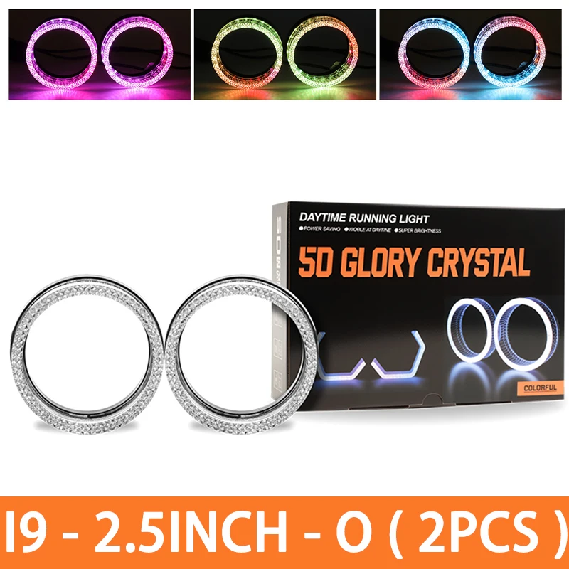 ตัวเลือกสินค้า ไฟหน้า LED ขนาดใหญ่ 2.5/3 นิ้ว พร้อมวงแหวน RGB ควบคุมผ่านแอพ