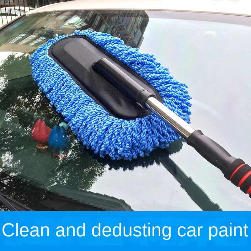 Microfiber Car Wash Brush Mop Kit, Mitt Sponge With Long Handle Car