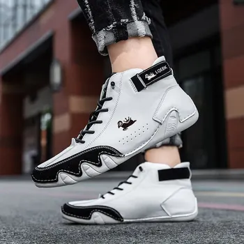 أحذية رياضية رجالية شتوية من الأعلى برباط كاجوال للأماكن الخارجية من الدانتيل من الأعلى أحذية فاخرة للدراجات النارية