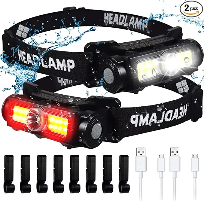 XPG+COB USB Rechargeable Headlight Built in Battery Waterproof Head