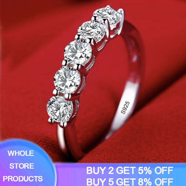 Fade Luxury Original Rings For Women Engagement Gift Proposal Jewelry Bride Wedding Bands Allergy Free (Sent Earrings)