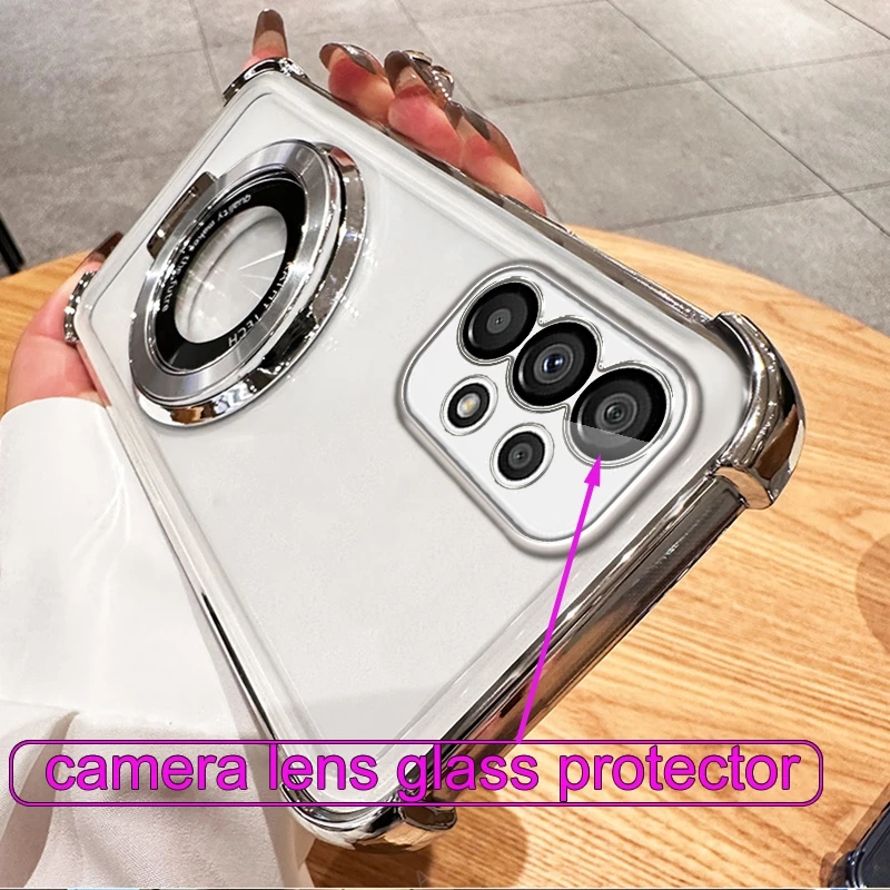 Magnetic Wireless Charging Stand with Four-Corner Anti-Shock Plating Case