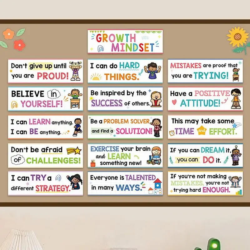 Growth Mindset Motivational Quote Poster Set