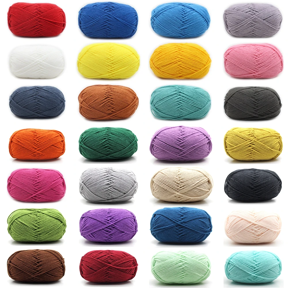 D&D 4ply Soft Comfortable Cotton Blend Milk Yarn Fabric Wool Crochet Knitting Supplies for DIY Handcrafts Spinning Materials 2