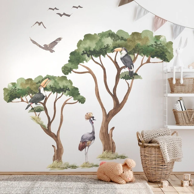 Jungle Safari Wall Decals – Peel & Stick Tree Sticker and Jungle Animal  Decals - MINI SET