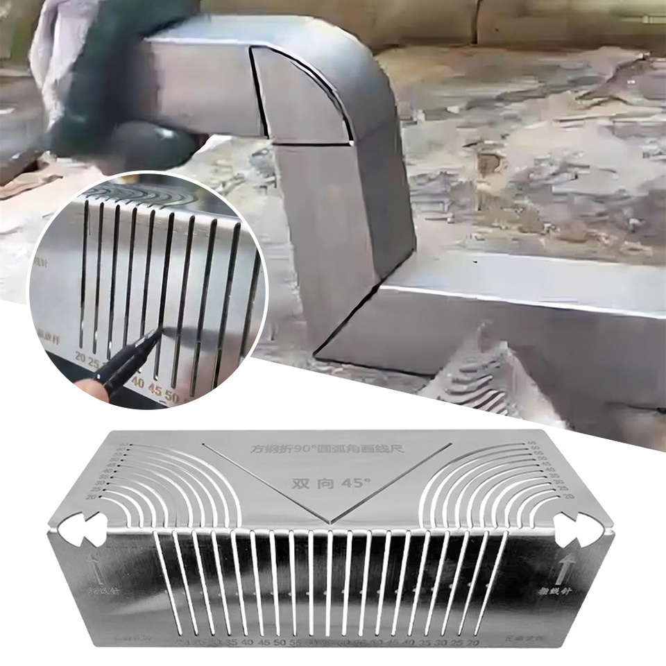 Precise-Flex Angle Arc Marking Tool For 20-100MM Square-Pipe Efficient Metal Pipe Saddle Cutting Guide Pipefitter Measuring Tool