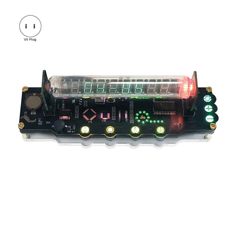 M64K-RGB 빛나는 튜브 시계 DIY LED 형광 튜브 시계 예술과 기술 테이블 장식 가상 닉시 튜브 내구성 US-Plu