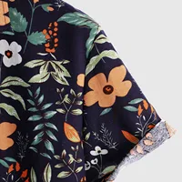 Floral African Shirt Men 2021 Summer Short Sleeve Cotton-linen Beach Wear Casual Button Vacation Flower Clothing Chemise Homme - Image 6