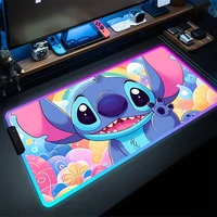 RGB Stitch Luminous Mouse Pad PC Kawaii Anime Colorful Mousepad XXL Gamer Cabinet Keyboard Rug Laptop Gaming Extended Desk Mat - Image 4