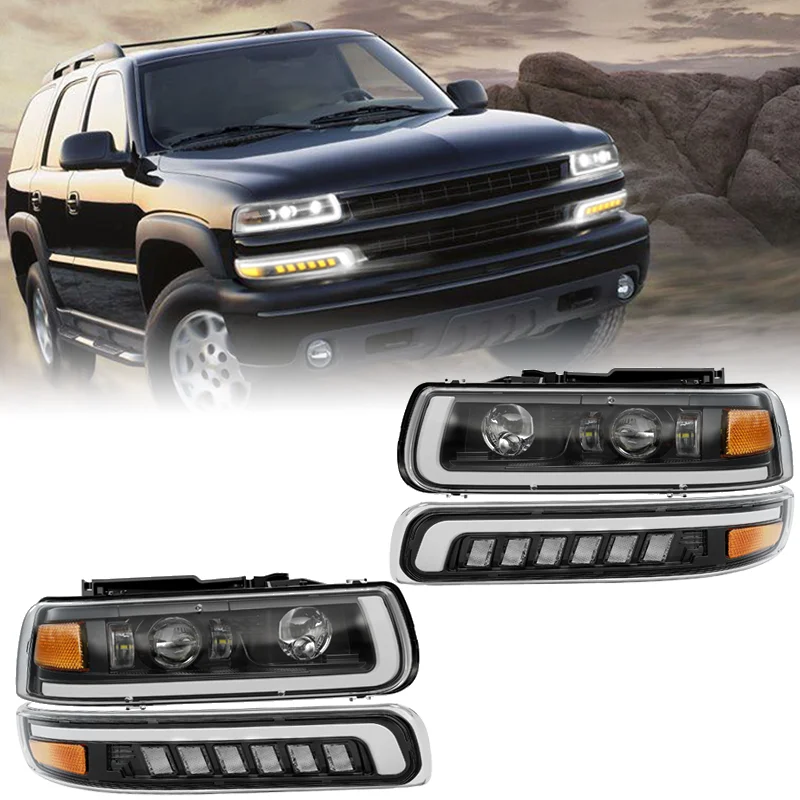 DOT Certified LED Headlight for 1999 - 2002 Chevy Silverado 1500 2500 with  DRL and Turn Signal Light for 2000-2006 Suburban 1500 - China LED  Headlight, LED Headlight for Chevy Silverado