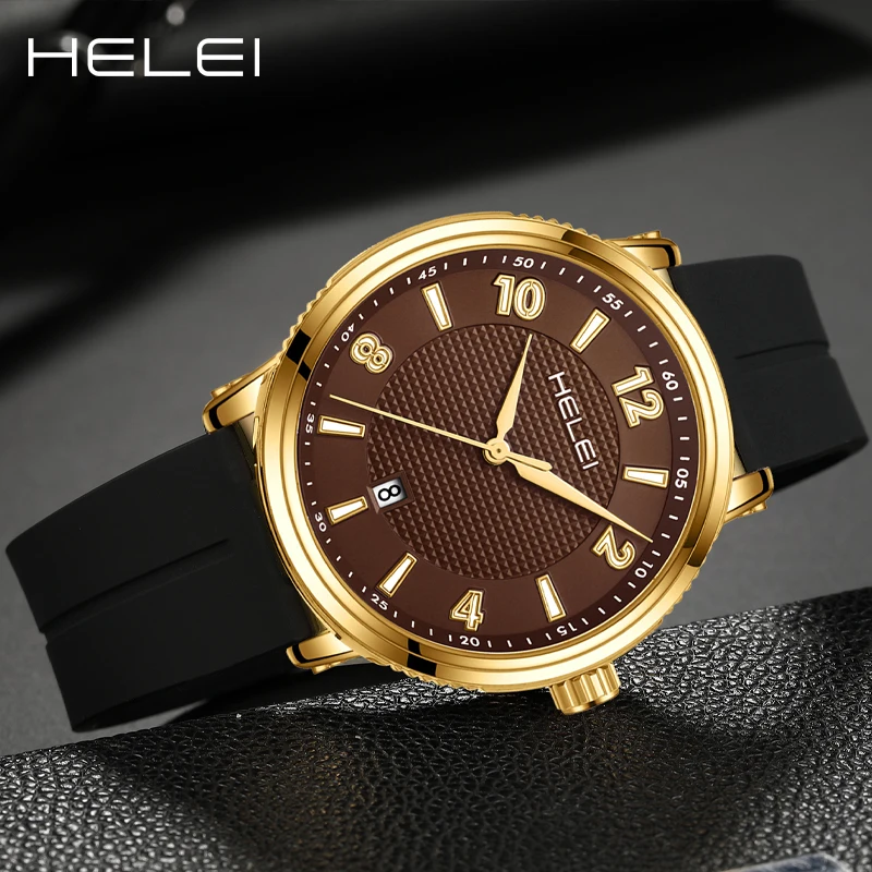 HELEI brand business luxury watches vintage classic men's watches fashion quartz wristwatch men's authentic watches gift for men