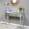 Silver MDF Mirror Surface Broken Glass Three Pumping Computer Desk 1