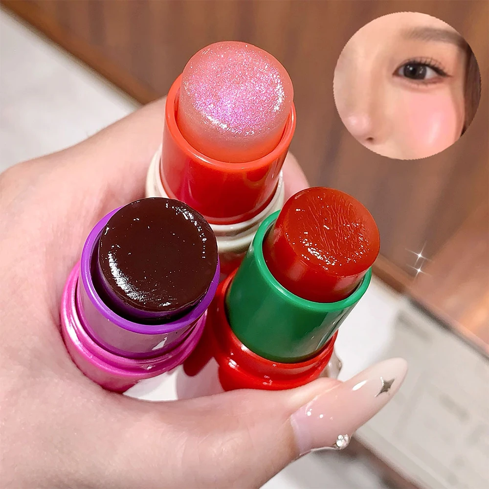 Cappuvini Blush Jelly Warm Change Blush Stick Fruity Eyeshadow Stick Moisturizing Jelly