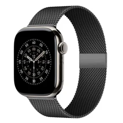 Premium Milanese Loop Watch Band - Stainless Steel Mesh Bracelet - 42 44 45 49 S11 - 46mm (Black 2)