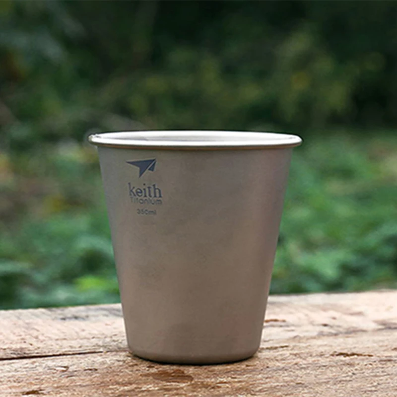 

Keith Titanium Beer Mug 350ml Water Cup For Outdoor Camping Hiking Travel Drinkware Lightweight Coffee Mug Tea Cup