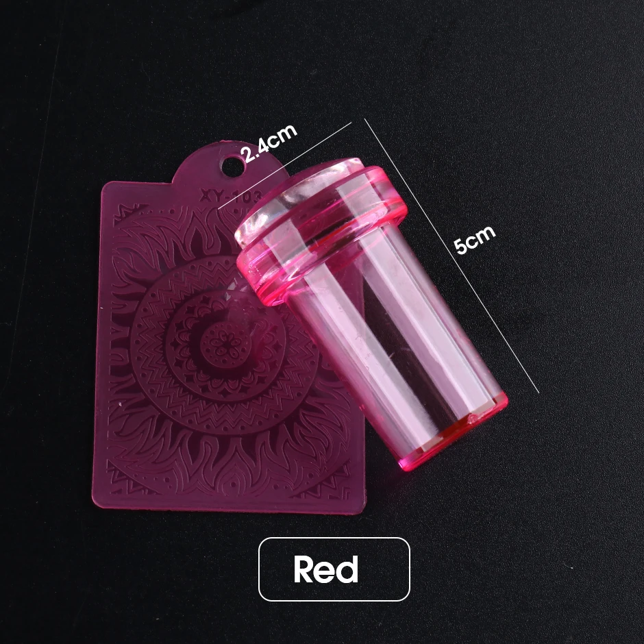 Transparent Silicone Nail Art Stamping Kit with Dual-Sided Stamper and Scraper for French Manicure Design