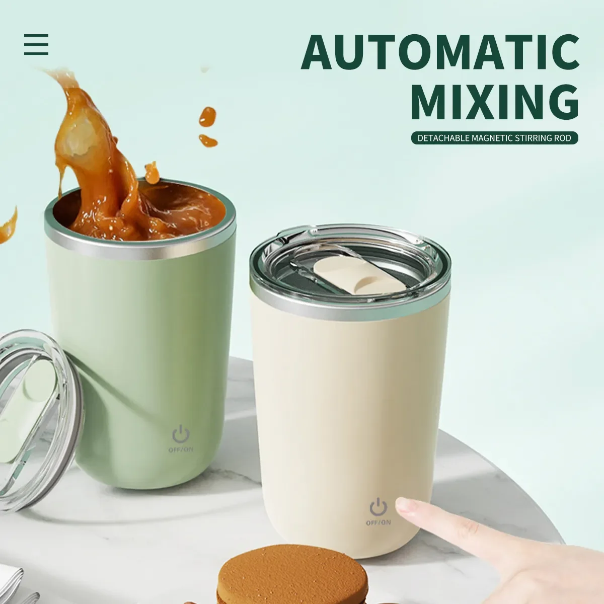 

Waterproof Self-Stirring Auto Mug, Thermal Insulation, Self Mixing Coffee Cup, USB Powered, 350ml, IPX6