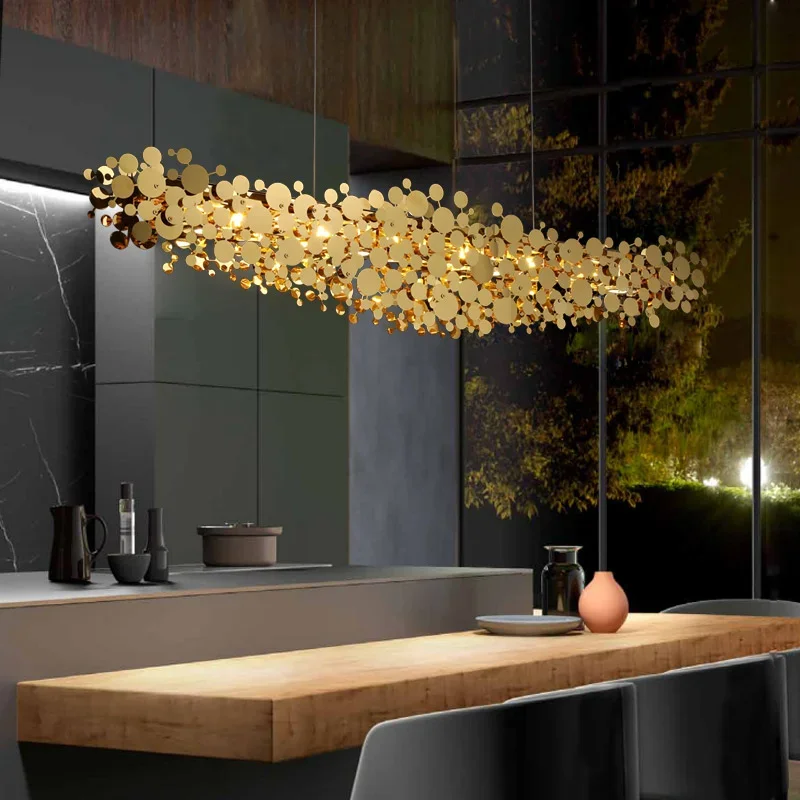 

Postmodern Magnificent Style Chandelier Stainless Steel Gold/Chrome Modern Restaurant Chandelier