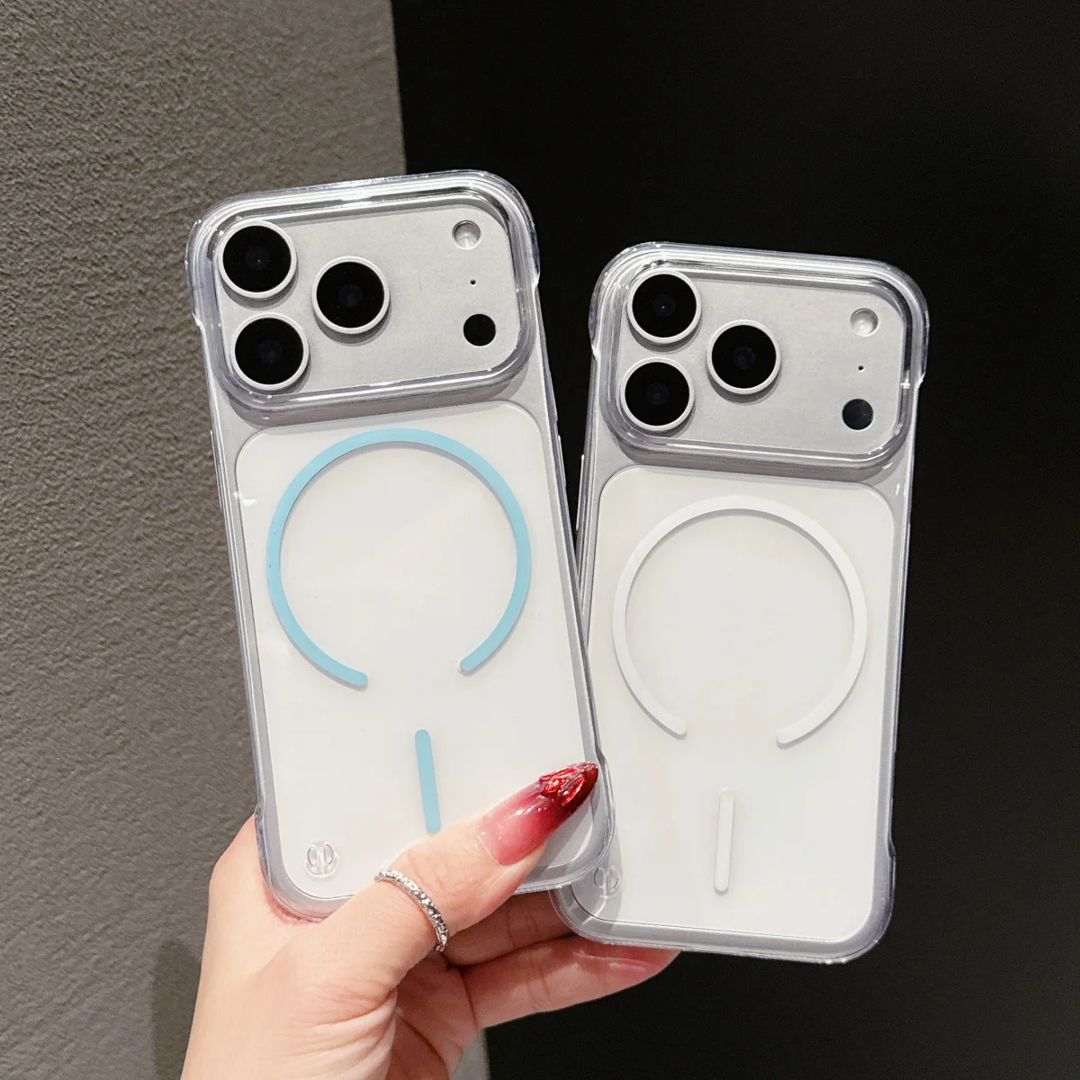Slim Frameless Clear Magnetic Phone Case with Wireless Charging Compatibility