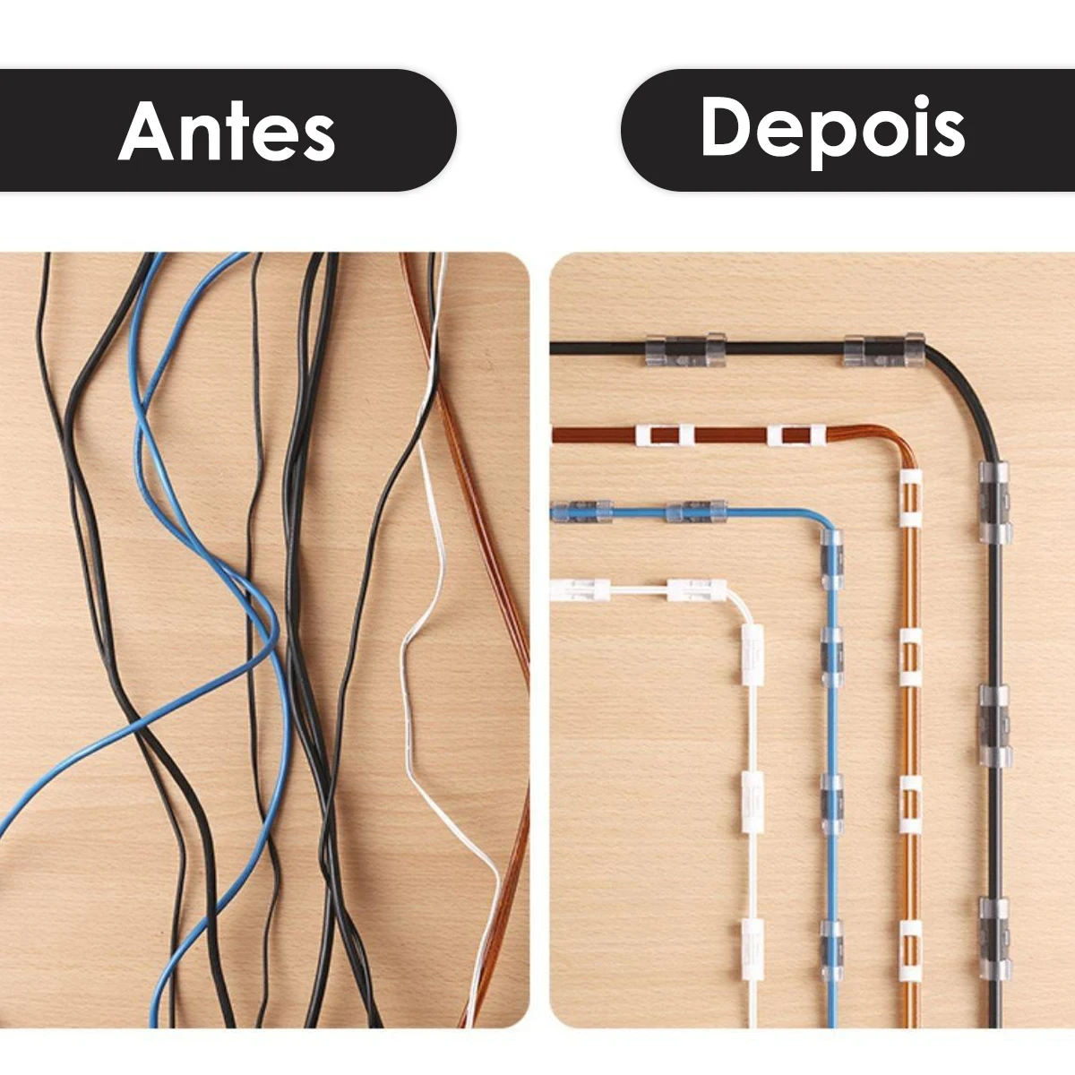 UNTIOR 20/40Pcs Cable Clips Organizer Drop Wire Holder Cord Management Self-Adhesive Cable Manager Fixed Clamp Wire Winder