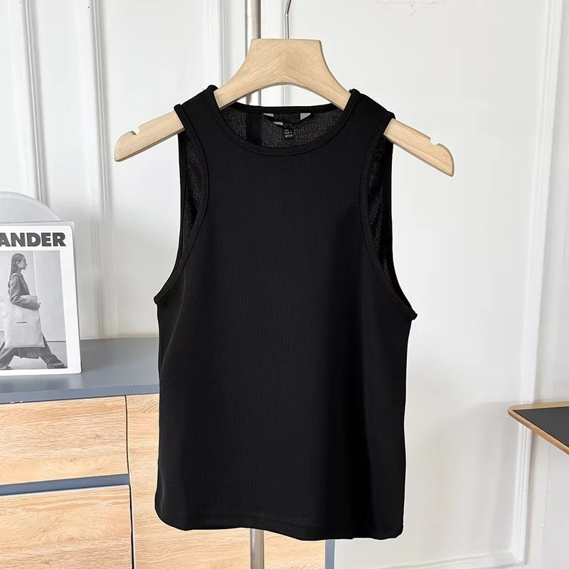 

Dave&Di Fashion Tshirts Girls Black Tank Tops Sleevless Women For Summer