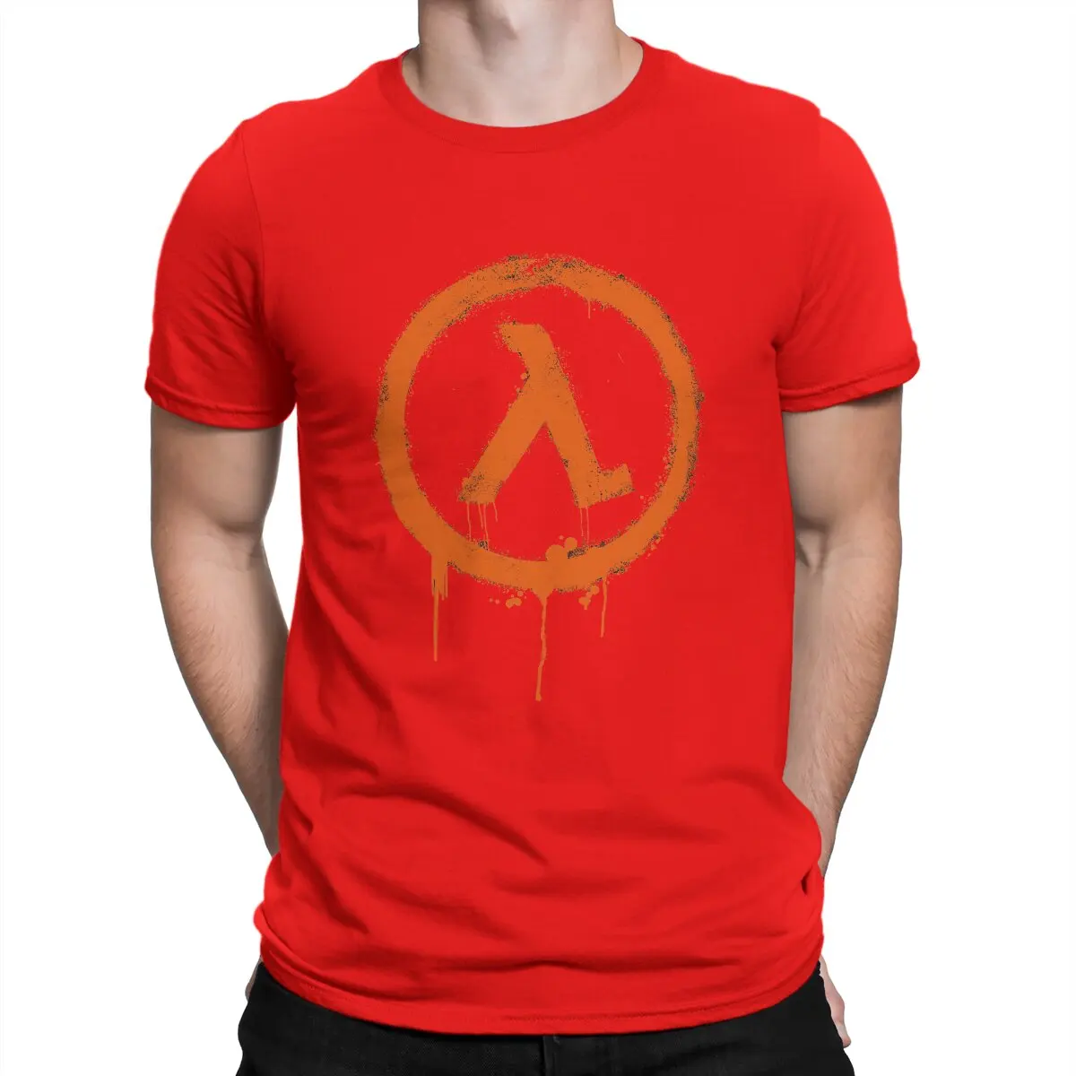 thumbnail image 1 of Camiseta Rise Shine para hombre, Half Life, vintage, de algodón puro, cuello redondo, manga corta, estampada, 1 of 7