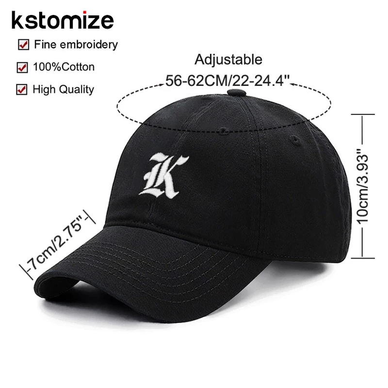 A-Z Old English Embroidery black Baseball Cap High Quality Cotton Fashion Men Women Sport Visors Adjustable Snapback  Caps 6