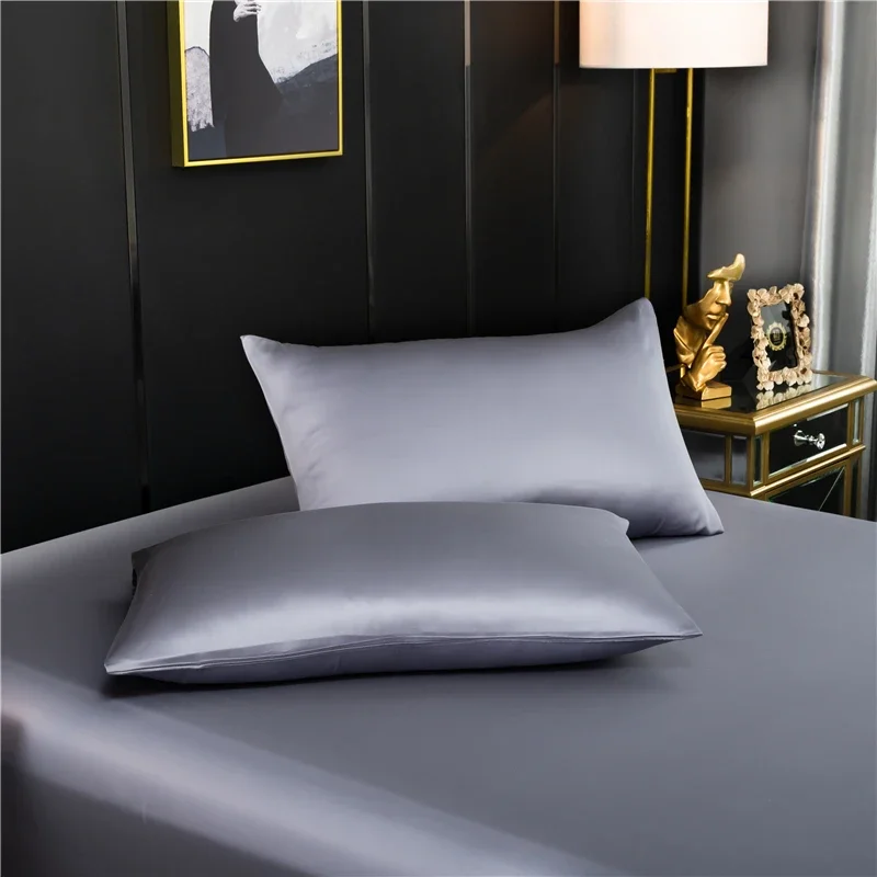 

New Natural Mulberry Silk Pillowcase High End Quality Pillow Case Solid Color Bedroom 51x76 Cover Pillow Pillow Envelope Cover