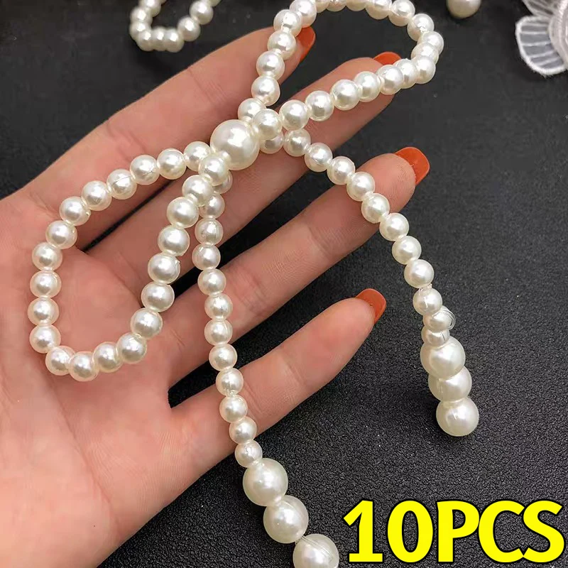 DIY Flower Cake Pearl Bow Decoration Imitation Pearls Bow Romantic Barrette Headdress Home Party Wedding Decorating Ornament