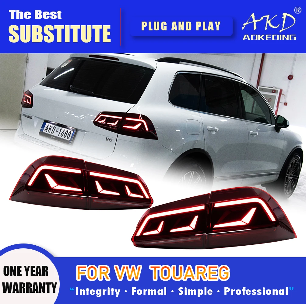 

AKD Tail Lamp for VW Touareg LED Tail Light 2011-2018 Touareg Rear Fog Brake Turn Signal Automotive Accessories