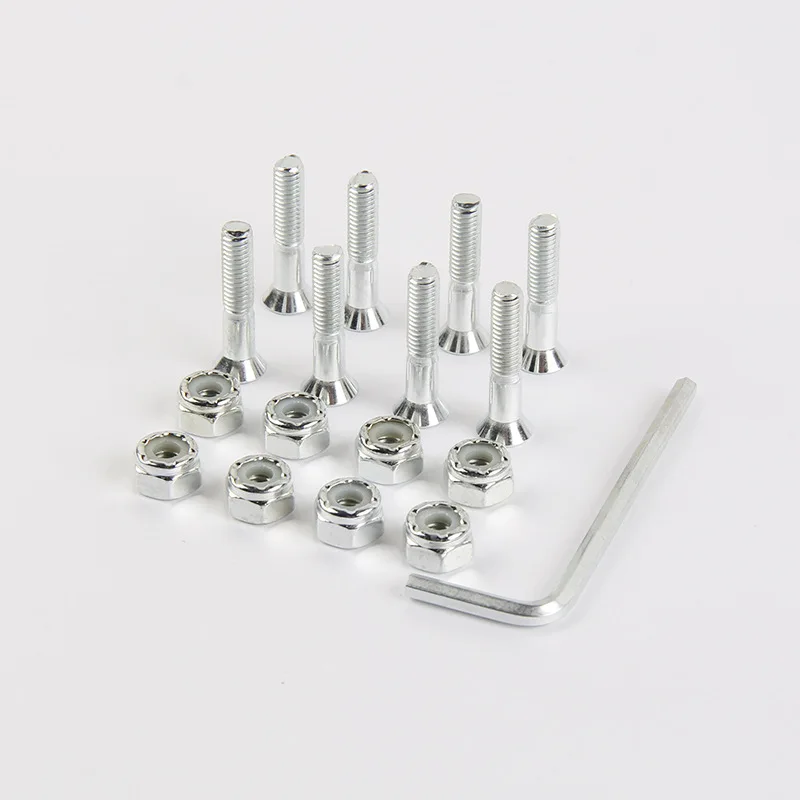 Skateboard Trucks Screws Hardwares M5x25/29/32/38/44/50mm Mounting Bolts Anti-rust Carbon Steel Durable Bridge Nails Nuts 8Pcs